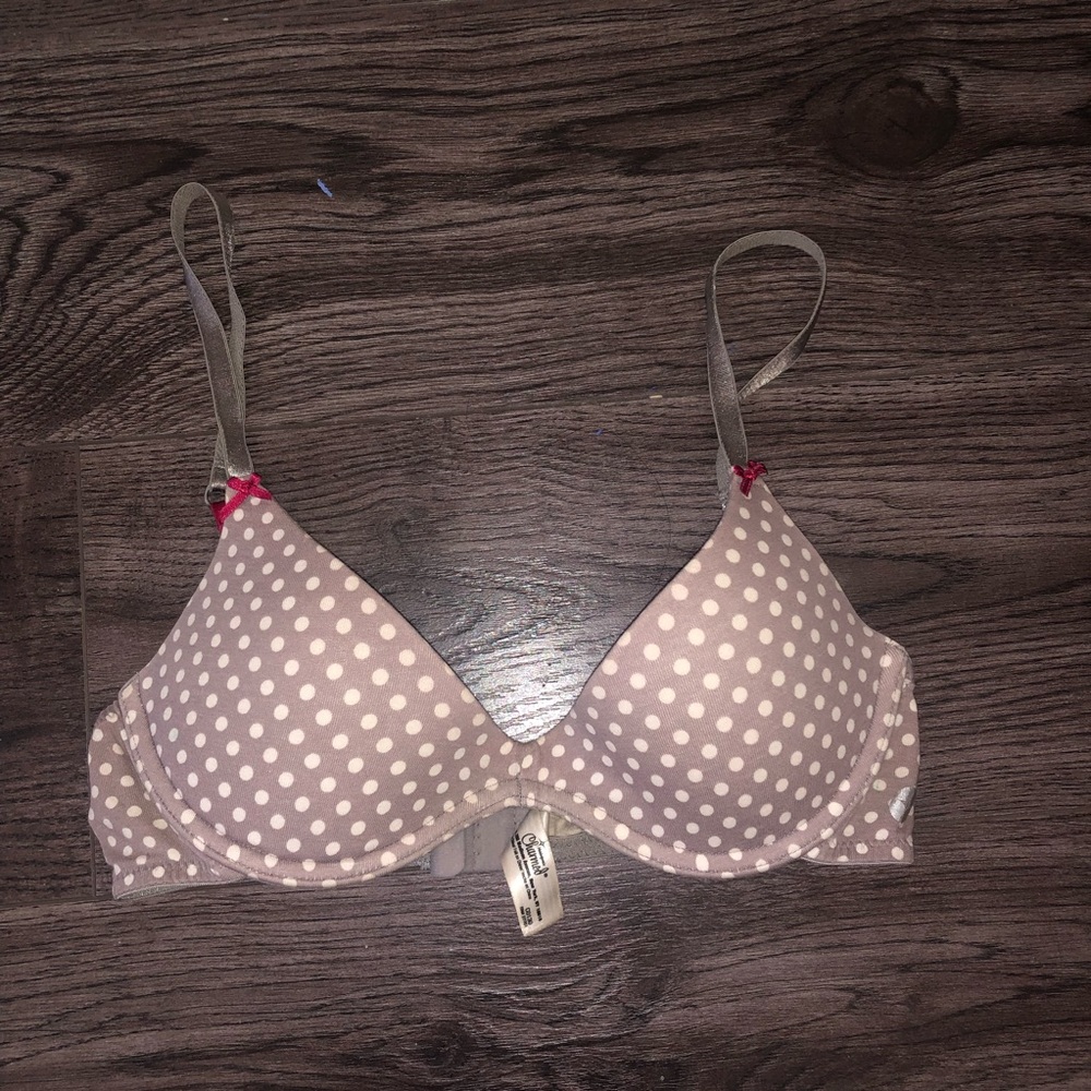 Charmed 32B 0130 gray polka dot  bra D62
